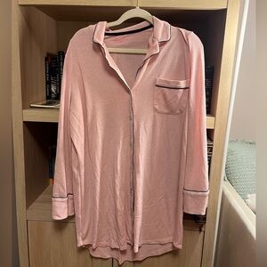 Pink Button-Up Sleep Shirt
